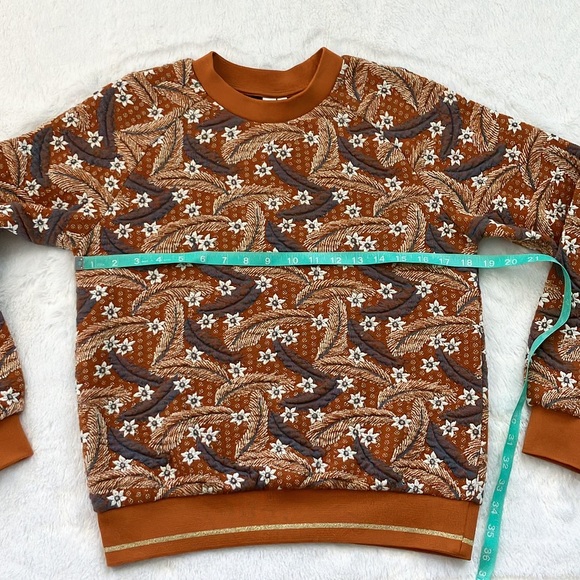 Like New & Other Stories Burnt Orange Floral Pullover Sweater - Picture 3 of 7
